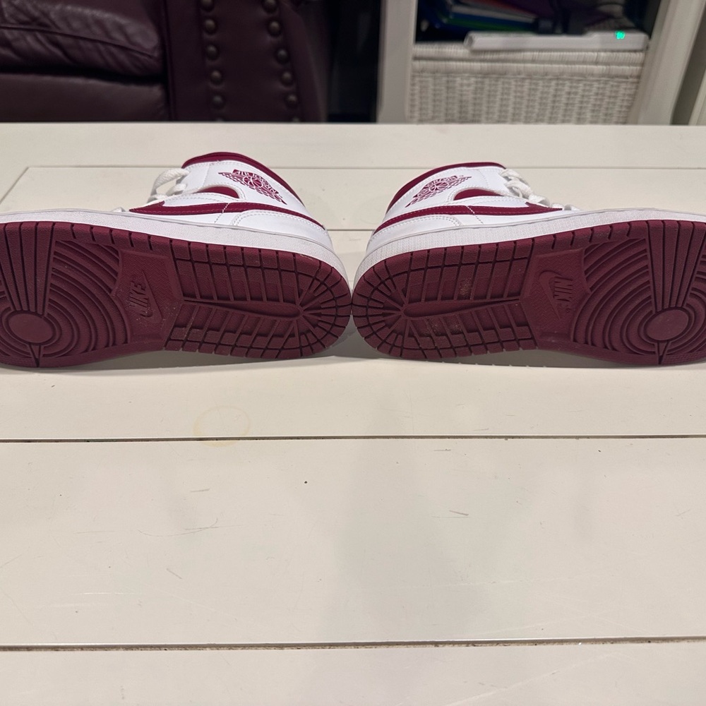 Women's White and Red High-Top Sneakers - Picture 5 of 6